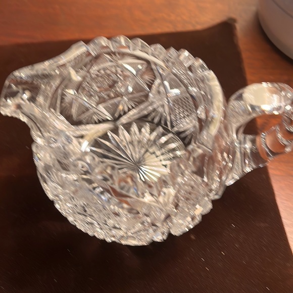 Antique beautiful crystal glass creamer and sugar - Picture 5 of 5